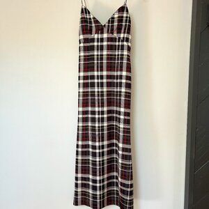 Alice and Olivia Julietta Double Slit Plaid Midi tartan Dress